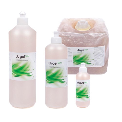 UB Gel Slim with Green coffee bean and Yerba Mate extract for ultrasonic, radiofrequency and other Anti Cellulite and Slimming treatments