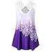 Produktbild Damen Sommer Strand Elegante Spaghettiträger Oberteile Vest Crop Tops Camisole DOLDOA Mode Tank Weste Cami T-Shirt Geburtstags Geschenk Für Frauen Mädchen Freundin (EU:44, Lila - 5)