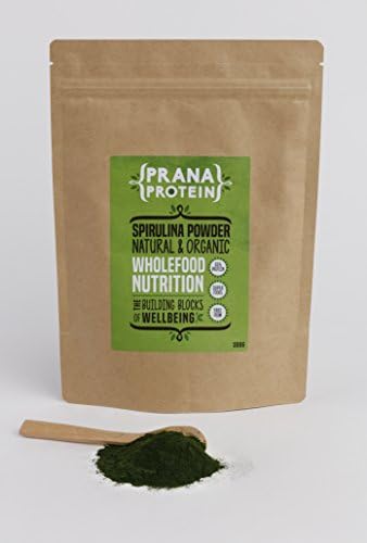Prana Protein | 100% Organic Spirulina Powder (300 grams) | Wholefood Nutrition - 60% Protein (60 Servings)