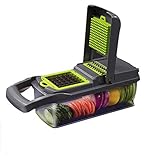 Küchenassistent: Es bietet alle Funktionen einer Vielzahl von Geräten, austauschbare Klingen aus rostfreiem Stahl. Diese Klingen können eine Vielzahl von Gemüse, geriebenem Käse, Reibe, geschnittenen Kartoffeln, geschnittenen Obstscheiben und Blumen schneiden und sogar gebundenes Gemüse oder Kartoffelpüree herstellen.