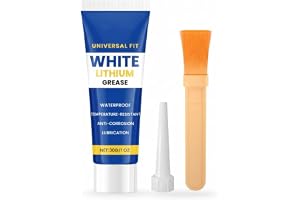 White Lithium Grease, KASTWAVE Multi-Purpose Lubricant Tube with Brush for Garage Doors, Hinges, Bearings, Gears, Track Rails - Ideal for Marine, Automotive & Industrial Use