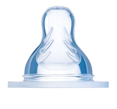 MAM Tetine anatomique - Debit 3 Rapide - Silicone - Lot de 2 - Transparent