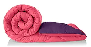 Amazon Brand - Solimo Microfiber Reversible Comforter, Single (Vivid Pink & Majestic Purple, 200 GSM)