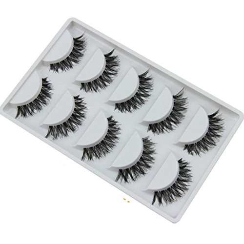 Oyedens 5 Pair / Lot KreuzschnüRung VoluminöSen Falsche Wimpern - 5