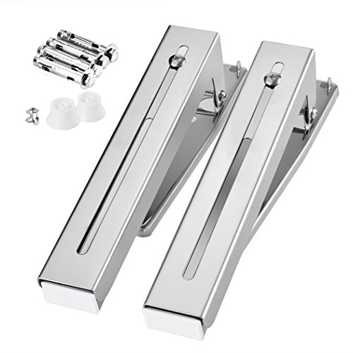 Homdox Mikrowellenhalterung (faltbare Mikrowellenhalter bis 40 kg inkl. Montagematerial ) silber - 2