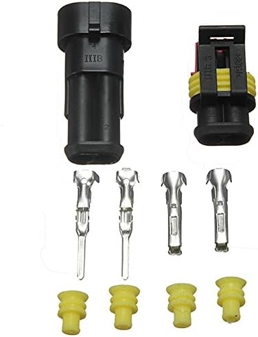 20 sets Kit 2 Pin Way AMP Super seal Waterproof Electrical Wire Connector Plug for car