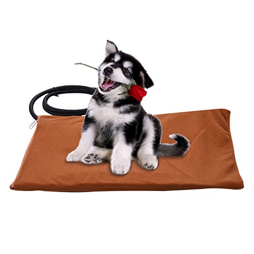 Preisvergleich Produktbild Per Pet Automatische Konstante Temperatur Heizkissen Elektrische Erwärmung Matte Beheizte Decke 40 * 30 cm Wasserdichte Kauen Beständig Stahlkabel Für Hund Katze Kleine Tiere-Braun