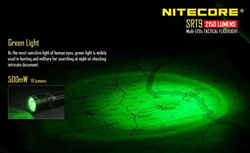 Nitecore SRT9 – 2150 Lumen, rot, blau, grün und UV-Licht - 7