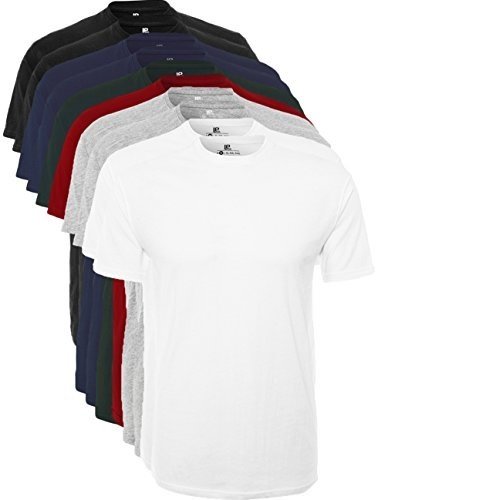 Lower East Herren T-Shirt mit Rundhalsausschnitt (Pack of 10), Mehrfarbig (Schwarz/Weiß/Navy/Grau/Rot/Grün), XX-Large Lower East Herren T-Shirt mit Rundhalsausschnitt (Pack of 10), Mehrfarbig (Schwarz/Weiß/Navy/Grau/Rot/Grün), XX-Large
