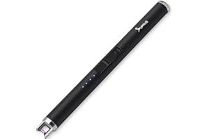 SUPRUS Candle Lighter Electric Arc Lighter Rechargeable USB Lighter Flameless Plasma with Safety Lock Switch for Camping BBQ Cooking (Black)