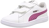 Material exterior: Cuero Puma Smash V2 L V PS, Zapatillas Unisex Niños, Blanco White-Magenta Haze-Fig-Gray Violet 08, 28 EU