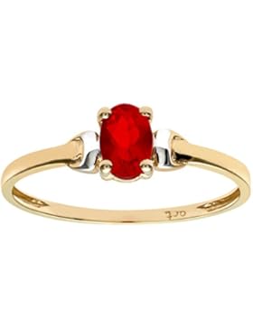 Revoni - 9 Karat Gelb- und Weißgold-Rubinring