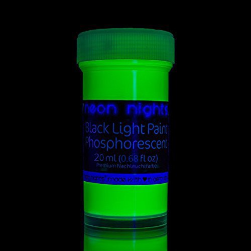 neon nights nachleuchtende Neon Farben | Phosphoreszierende Wandfarbe für Glow Effekt im Dunkeln | 8 x 20ml Leuchtfarben Paint Set - 6