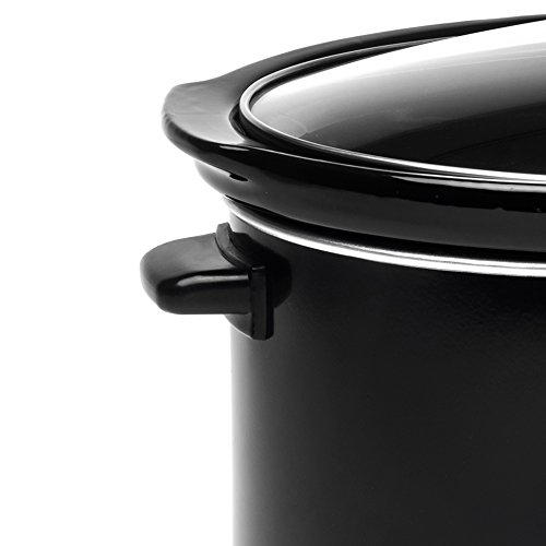 Andrew James – 6,5 Liter Premium Schongarer In Schwarz – Mit Sicherheitsglas Und Entnehmbarer, Innerer Keramikschüssel – 3 Temperaturstufen - 4