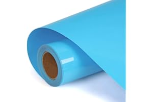 HEINAROMAN Vinile Termoadesivo per Tessuti - 30,5 cm x 152 cm Termovinile per Tessuti per Rilievo di taglio e contorno, Vinile HTV per T-Shirt Abbigliamento, Facile da tagliare e diserbare (Cielo Blu)
