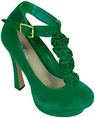 Women's Ladies Bridal Wedding Prom Party High Heel Classic Pumps Shoes Designer, Green, 4