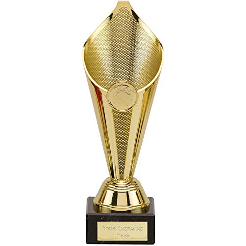 Flame Trophy Award Gold 17 cm.Free engraving up to 45 letters 168A.
