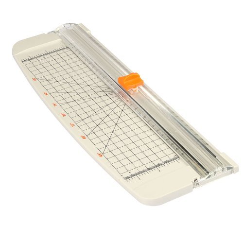 LAGUTE AZ-101 A4 Rollenschneider, Papier & Foto Schneidegerät Schneidemaschine Papierschneider, Schnittlänge 320mm, Schneidet bis zu 10 Blattes (70g/sm), Gewicht: 0.5KG Größe: 15*5.5inch *Weiß* - 3