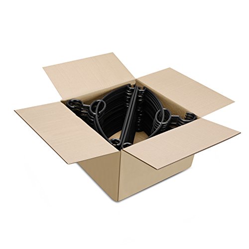 logei® 10St Kunststoff Kleiderbügel Wäschebügel Multifunktionsbügel plastic hanger Bügel mit Krawattenstange Anti-Rutsch Schwarz - 7