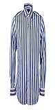 Algodón 100% XACUS Camisa Azul Blanco Rayas Algodón Largo Manga Talla 39/15.5\" Zb 523