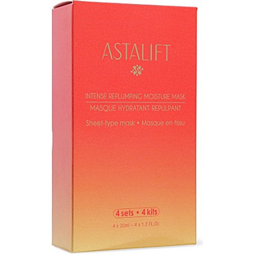 SET OF 4 MASKS - ASTALIFT INTENSE REPLUMPING SERUM MOISTURISING FACE MASKS - BOXED SET