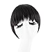 MapofBeauty Fashion False Bang Neat Fringe Hairpiece Clip in Hair Extensions Accessories (Black)