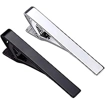 6 Fermacravatta Sottili Alboyi - In Argento, Oro E Nero | Per Uomo Elegante