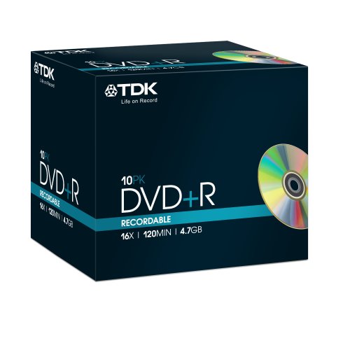 TDK DVD+R Rohlinge 4.7GB 16x 10er Pack Jewel Case