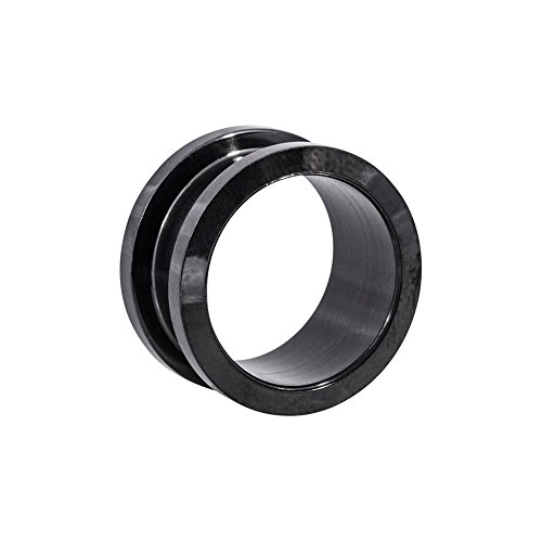 Blue Banana Body Piercing Dilatación Túnel Acero Quirúrgico Flared Flesh (Negro) - 16mm (Calibre/Grosor)