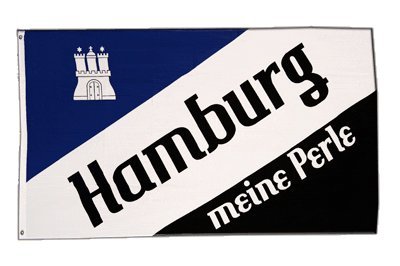 Fahne / Flagge Hamburg Meine Perle 2 + gratis Sticker, Flaggenfritze®