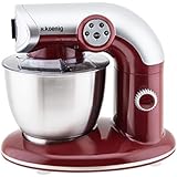 H.Koenig KM80 - Robot de cocina multifunción, batidora amasadora, 1000 W, 5 l, color rojo