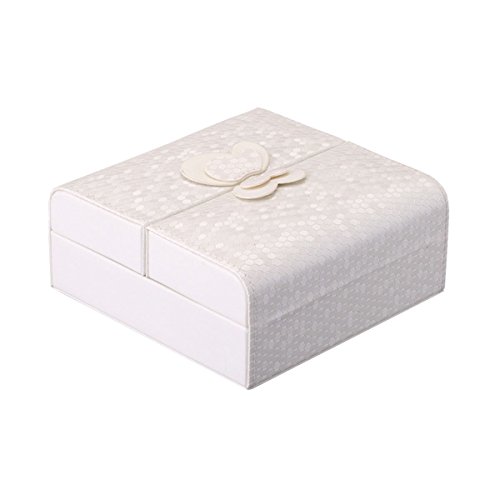 Schmuckkästchen,Wuudi klein tragbar Leder Reisen Schmuck Fall Schmetterling Deko Display Aufbewahrung Organizer für Ringe Halskette - 2