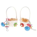 Am Käfig befestigt, damit sie leicht spielen und kauen können, kann der Korb als Sitzstange zum Ausruhen dienen.