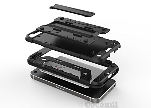 Cocomii Transformer Armor iPhone SE 5S 5C 5 Funda NUEVO  Robusto  Superior Incorporado Cartera Soporte Antichoque R  gido Caja  Militar Defensor  Cuerpo Completo Doble Capa S  lido Case Carcasa   NEW  Heavy Duty  Premium Built-in Multi Card Holder Kickstand Shockproof Hard Bumper Shell  Military Defender  Full Body Dual Layer Rugged Cover for Apple iPhone SE 5S 5C 5  T Red 