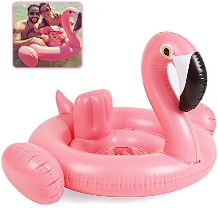 Qilerongrong Baby Flamingo Inflatable Pool Float - Inflatable Baby Infant Flamingo Swim Ring Pool Float Perfect for Summer Play Pool Toys for Baby