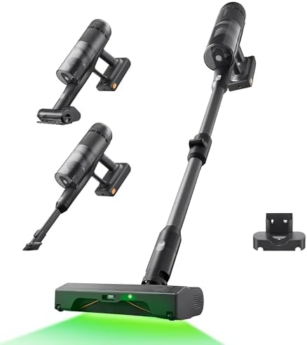 roborock H60 Ultra Aspirapolvere Senza Fili, 210AW scopa elettrica，90 min Autonomia，Tubo Flessibile 90°, Luce rilevamento polvere verde, Spazzola Anti-Grovigli per Tappeti, Moquette e Peli di Animali