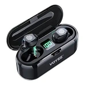 VOYEE F9 Bluetooth Earphones, TWS Earbuds Wireless Bluetooth Eearphone, Bluetooth 5.2 Ear Buds IPX6 Water/Sweat Resistant, Deep Bass, True Wireless Earbuds Passive Noise Canceling Headphones with Mic