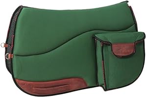 PIONEER Tapis de Selle Cheval pour randonnée équestre - sous-Selle Anglais avec Poche, pour équitation, (Rouge)