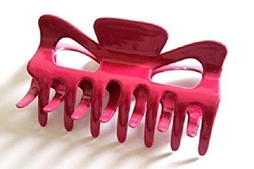 A Pretty Pink Hair Claw Clamp Clip Unique Bull Dog Design Uniqe Curved Style Or Fast ship