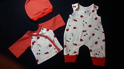 Qualitativ hochwertiger, gemusterter Bio Jersey Stoff mit weißen Punkten auf Rot Meterware mit Öko-Tex Zertifizierung zum kreativen Nähen von Kinder- und Erwachsen Kleidung, 50 cm - 2