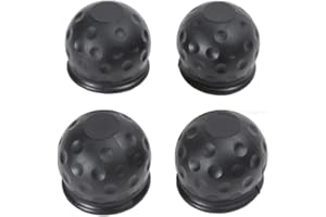 TAEUYYM 4 x 50mm Trailer Black Rubber Tow Bar Ball, Soft Ball Protect Tow Bar Ball Case, Tow Ball Cover Car Hitch Cover Suitable for Trailer Truck Caravan RV Car Hitch Cover (Rubber)