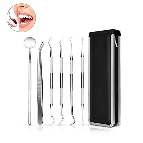 Preisvergleich Produktbild SinceY 6er Zahnsteinentferner Zahnpflege Set Dental Set Dental / Zahnarzt Instrument Zahnreinigung Zahnsonde Zahnreinigungsset Zahnpflege Zahnstein Edelstahl Mit Tragetasche