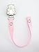 Girls pacifier soother dummy holder clip {baby pink polka dots -teddy bear}