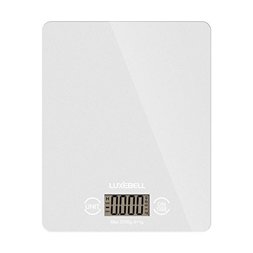Küchenwaage Digitale, Luxebell Küchenwaagen Professionelle Waage, Electronische Waage mit 5Kg/1g - Silber