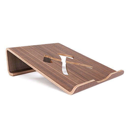 Woodcessories EcoLift Arnold Mini - Ergonomischer Laptop/Notebookständer bis 15 Zoll aus echtem Holz (Walnuss)
