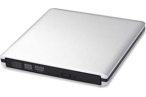ACTPE External CD DVD Disk Drive for Laptop/Desktop PC, Aluminum Alloy USB 3.0 Portable CD/DVD Player Rewriter Burner Writer Optical Drive Compatible with Windows MacBook Mac Linux Mac OS