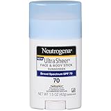 Neutrogena Sunscreen Ultra Sheer Stick SPF 70, 1.5 Ounce