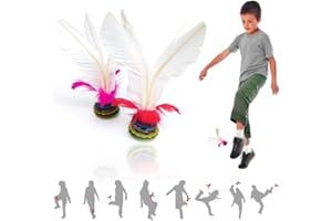 Jastown Kick Shuttlecock,Chinese Jianzi,Shuttlecock for Foot, jianzi Kick,Assembled Feather Football,Colored Feather Shuttlecock for Foot Sports Game，Kick Feather Ball Outdoor Or Indoor,2 pc