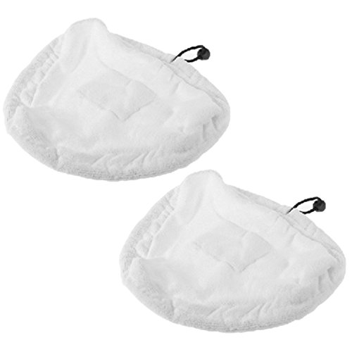 SPARES2GO Microfibre Cloth Cover Pads Compatible with Vax S87-T2 Red S88 S88-W1M-B S87-CX1-B S87-T1-B Steam Cleaner Mop (Pack of 2)