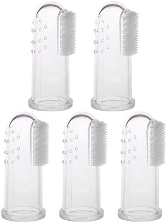 Baby Finger Toothbrush, Set of 5 Soft Babies Oral Massager Brushes BPA Free